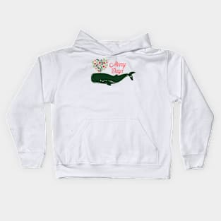 Merry Days Festive Holiday Whale Kids Hoodie